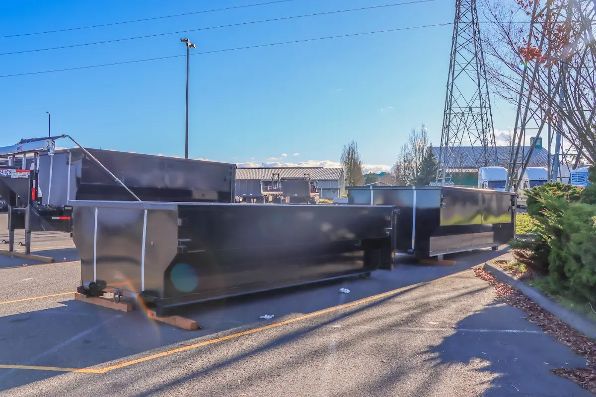 Roll-off dumpster ready for waste disposal at job site for Residential Dumpster Rental in Hemet